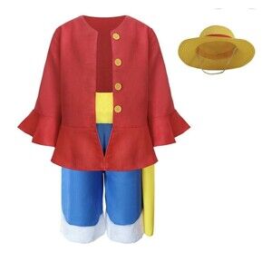 Childs Halloween Costume Anime With Straw Hat Sportbang Cute  Size 5-12 Years